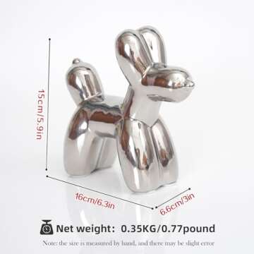 Notakia Silver Balloon Dog Statue - Elegant Home Decor