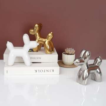 Notakia Silver Balloon Dog Statue - Elegant Home Decor
