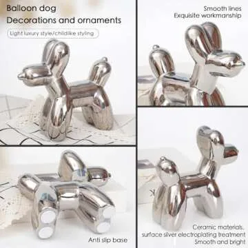 Notakia Silver Balloon Dog Statue - Elegant Home Decor