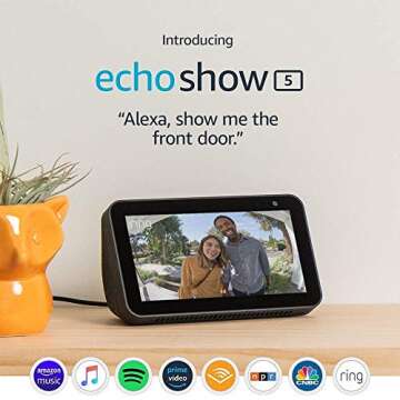 Echo Show 5 (Charcoal) with Wyze 1080p indoor Smart Home Camera