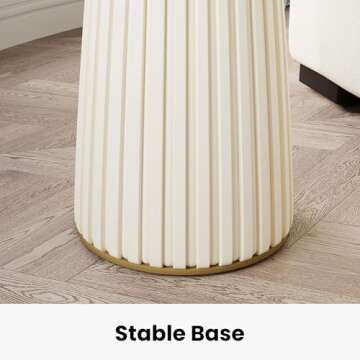 POVISON 15" Modern Side Table Living Room with Sintered Stone Top, Versatile Round End Table as Coffee Table, Drink Table, Bedside Table, Bed Side Table, Sofa Table for Home Office