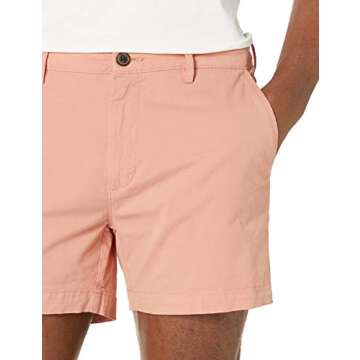 Amazon Essentials Men's Slim-Fit 5" Flat-Front Comfort Stretch Chino Short (Previously Goodthreads), Light Tan, 28
