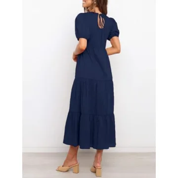 ZESICA Women's Midi Dress Comfortable Chic Summer Style