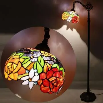 Elegant WERFACTORY Tiffany Floor Lamp Red Rose Design