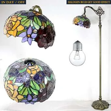 Elegant WERFACTORY Tiffany Floor Lamp Red Rose Design