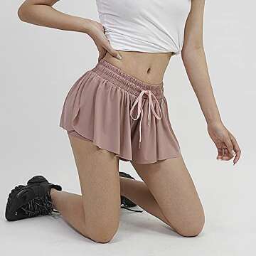Shop luogongzi 2 in 1 Flowy Yoga Shorts for Women Online