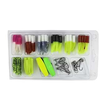 Crappie Magnet 96-Piece Kit - 80 Bodies, 2 E-Z Floats, 6 Crappie Magnet Jig Heads, 8 Double Cross Jig Heads, Freshwater Fishing Gear and Accessories