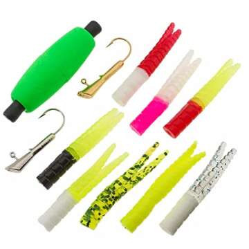 Crappie Magnet 96-Piece Kit - 80 Bodies, 2 E-Z Floats, 6 Crappie Magnet Jig Heads, 8 Double Cross Jig Heads, Freshwater Fishing Gear and Accessories