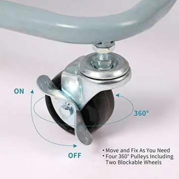 MIOCASA 3-Tier Metal Utility Rolling Cart, Heavy Duty Multifunction Cart with Lockable Casters, Easy to Assemble, Suitable for Office, Bathroom, Kitchen, Garden