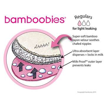 Bamboobies Nursing Pads - Reusable & Leak-Proof For Moms