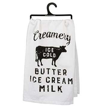 Primitives by Kathy Dish Towel - Creamery. Ice Cold Butter Ice Cream Milk