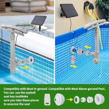 Pool Fountain with 12-Color LED Lights and Solar Power