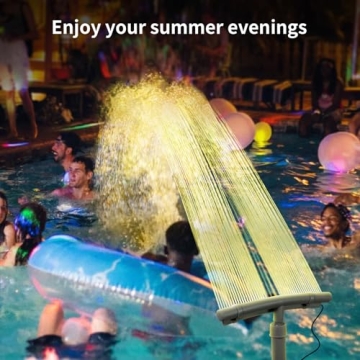 Pool Fountain with 12-Color LED Lights and Solar Power