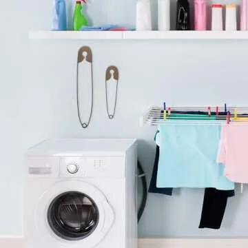 Large Metal Safety Pins Wall Decor - Set of 2