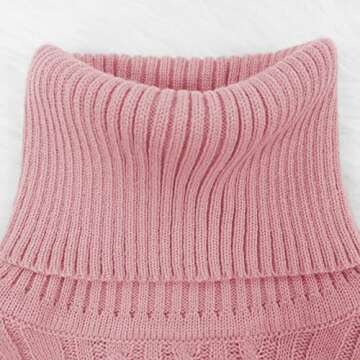 Cupitool Women's Sexy Winter Outfits Two Piece Crop Top Turtleneck Sweater Dress Set Clubwear