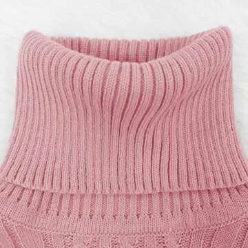 Cupitool Women's Sexy Winter Outfits Two Piece Crop Top Turtleneck Sweater Dress Set Clubwear