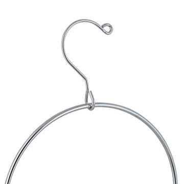 Organize It All Belt/Scarf Ring Hanger, Closet Storage, Rubber Coated Opening, Free Spinning, Metallic and Black