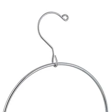 Organize It All Belt/Scarf Ring Hanger, Closet Storage, Rubber Coated Opening, Free Spinning, Metallic and Black