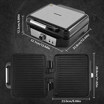 MONXOOK 3-in-1 Panini Press | 180° Grill & 1400W Power