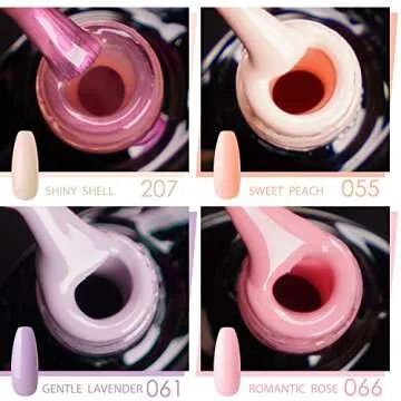 Gellen Gel Nail Polish Starter Kit with 24W Nail Dryer Light With Base Coat Top Coat Popular Nail Art 4 Colors (Caramel Reds Gray Salmon Pink) - Delicate Nail Gel Manicure Tools Nail Art Designs