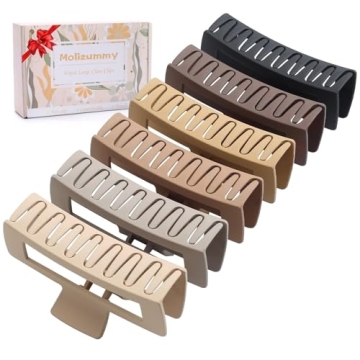 5 Inch XL Hair Clips for Thick Long Hair - 6 Colors