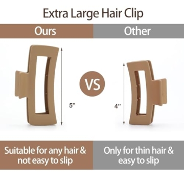 5 Inch XL Hair Clips for Thick Long Hair - 6 Colors