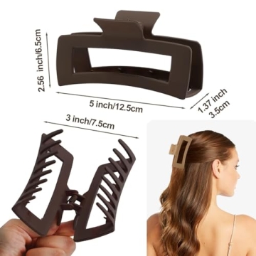 5 Inch XL Hair Clips for Thick Long Hair - 6 Colors
