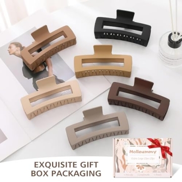 5 Inch XL Hair Clips for Thick Long Hair - 6 Colors