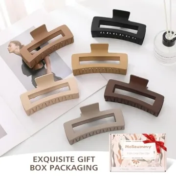 5 Inch XL Hair Clips for Thick Long Hair - 6 Colors