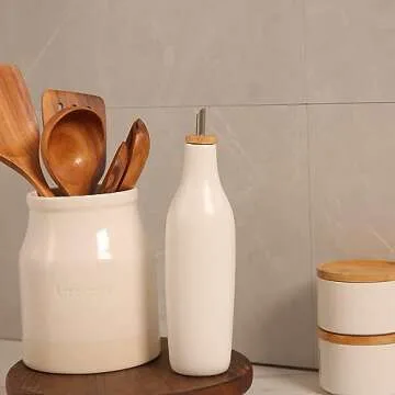 Stylish HOMCDALY Ceramic Olive Oil Dispenser Bottle