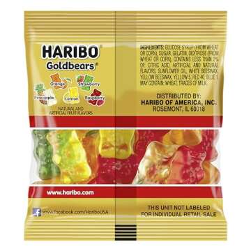HARIBO Goldbears, Gummi Candy, 22.8 oz Tub (54 Packs) Assorted Flavors