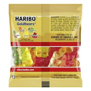 HARIBO Goldbears, Gummi Candy, 22.8 oz Tub (54 Packs) Assorted Flavors