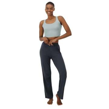 Hanes Women's Originals Supersoft Crop Tank & Lounge Pants, Comfywear Loungewear Set, Soft Celadon/Asphalt, Large