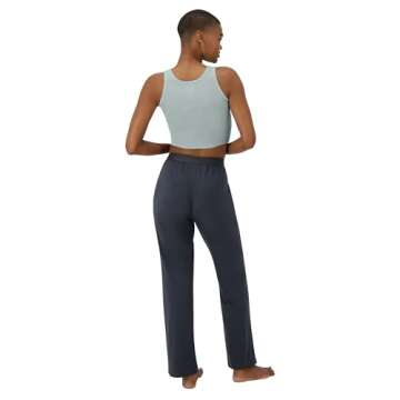 Hanes Women's Originals Supersoft Crop Tank & Lounge Pants, Comfywear Loungewear Set, Soft Celadon/Asphalt, Large