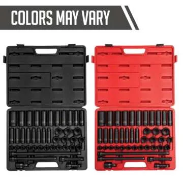Sunex 2569, 1/2" Drive Master Impact Socket Set, 43Piece, Metric, 9mm - 30mm, Standard/Deep, Cr-Mo Alloy Steel, Radius Corner Design, Heavy Duty Storage Case, Universal Joint & Impact Extensions