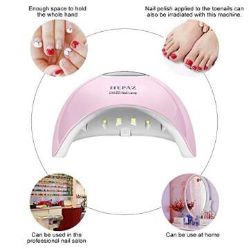 Nail Lamp for Gel Polish,36W 15 LED Professional Nail Dryer UV LED Nail Lamp with 3 Timer Setting,Professional Nail Art Tools With Automatic Sensor, LCD Display, Memory and Pause Timer Function