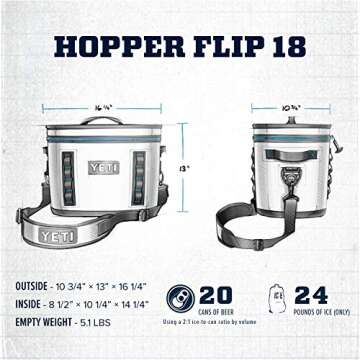 YETI Hopper Flip 18 Portable Cooler, Charcoal