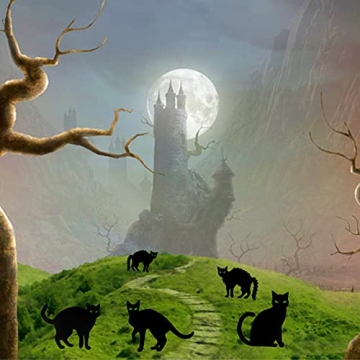 Halloween Black Cat Yard Signs Glow-in-the-Dark Outdoor Decor