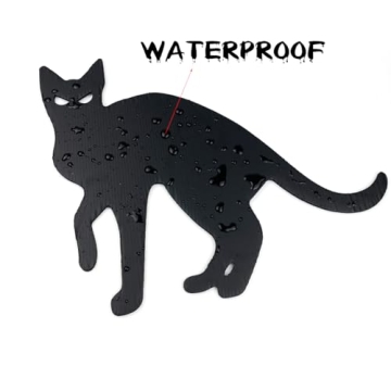 Halloween Black Cat Yard Signs Glow-in-the-Dark Outdoor Decor