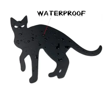 Halloween Black Cat Yard Signs Glow-in-the-Dark Outdoor Decor