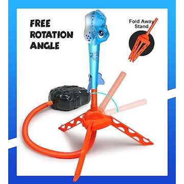 Huge Wave Dinosaur Rocket Launcher for Kids, Stomping Launch up Toys, Birthday Gifts for Boys Girls Age 2 3 4 5 6 7 8 Years Old, Outdoor Toys for Kids