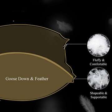 Dorrin Nessin Goose Down Pillows for Sleeping (King Soft, 2 Pack), White Goose Down and Feather Bed Pillow, Premium 100% Cotton Fabric Soft with Blue Piping, Hypoallergenic