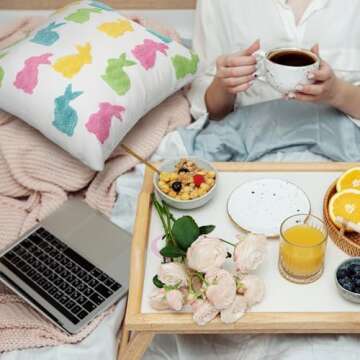 Cinnvoice Easter Bunny Pillow Case 18 x 18 for Spring