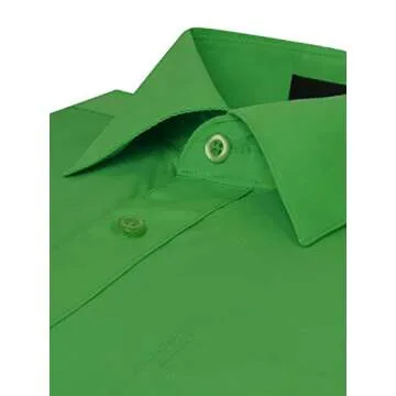 Shop Omega Italy Long Sleeve Dress Shirt in Classic Green