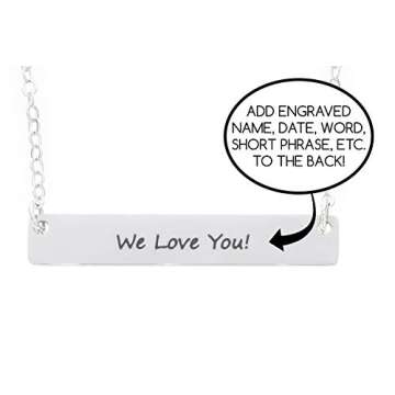 Birthstone Bar Necklace - Choose Crystal Colors, Chain Length, Silver Rose Gold Options - Christmas Mom Gift - DII DGR DBB