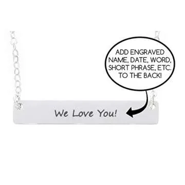 Birthstone Bar Necklace - Choose Crystal Colors, Chain Length, Silver Rose Gold Options - Christmas Mom Gift - DII DGR DBB