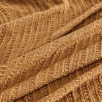HORIMOTE HOME Thick Chunky Teddy Brown Knitted Throw Blanket for Couch Chair Sofa Bed, Chic Boho Sty...