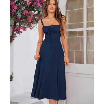 Elegant Lace Up Midi Corset Dress for Weddings