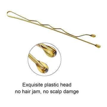 72 Count 2 Inches Bobby Pins Gray, Safe Rounder Tips & Strong Grip Hairpins for Women