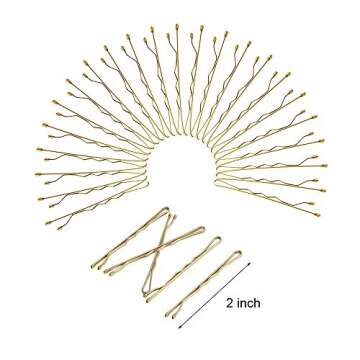 72 Count 2 Inches Bobby Pins Gray, Safe Rounder Tips & Strong Grip Hairpins for Women